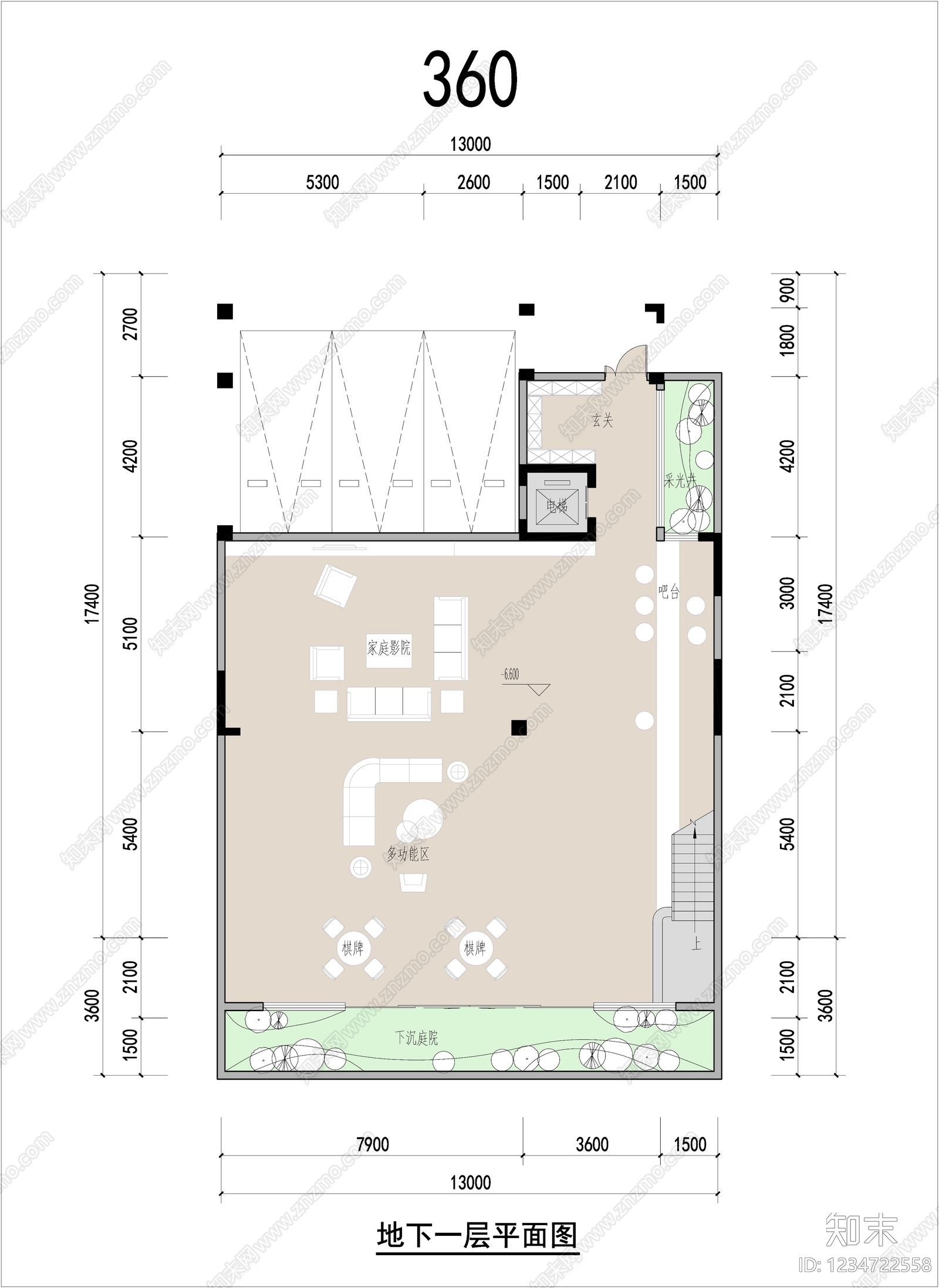 别墅建筑cad施工图下载【ID:1234722558】