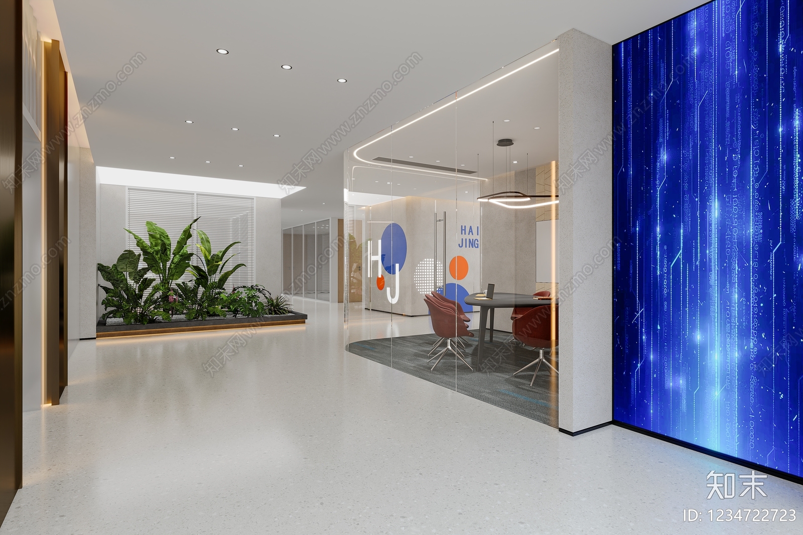 现代简约办公区3D模型下载【ID:1234722723】