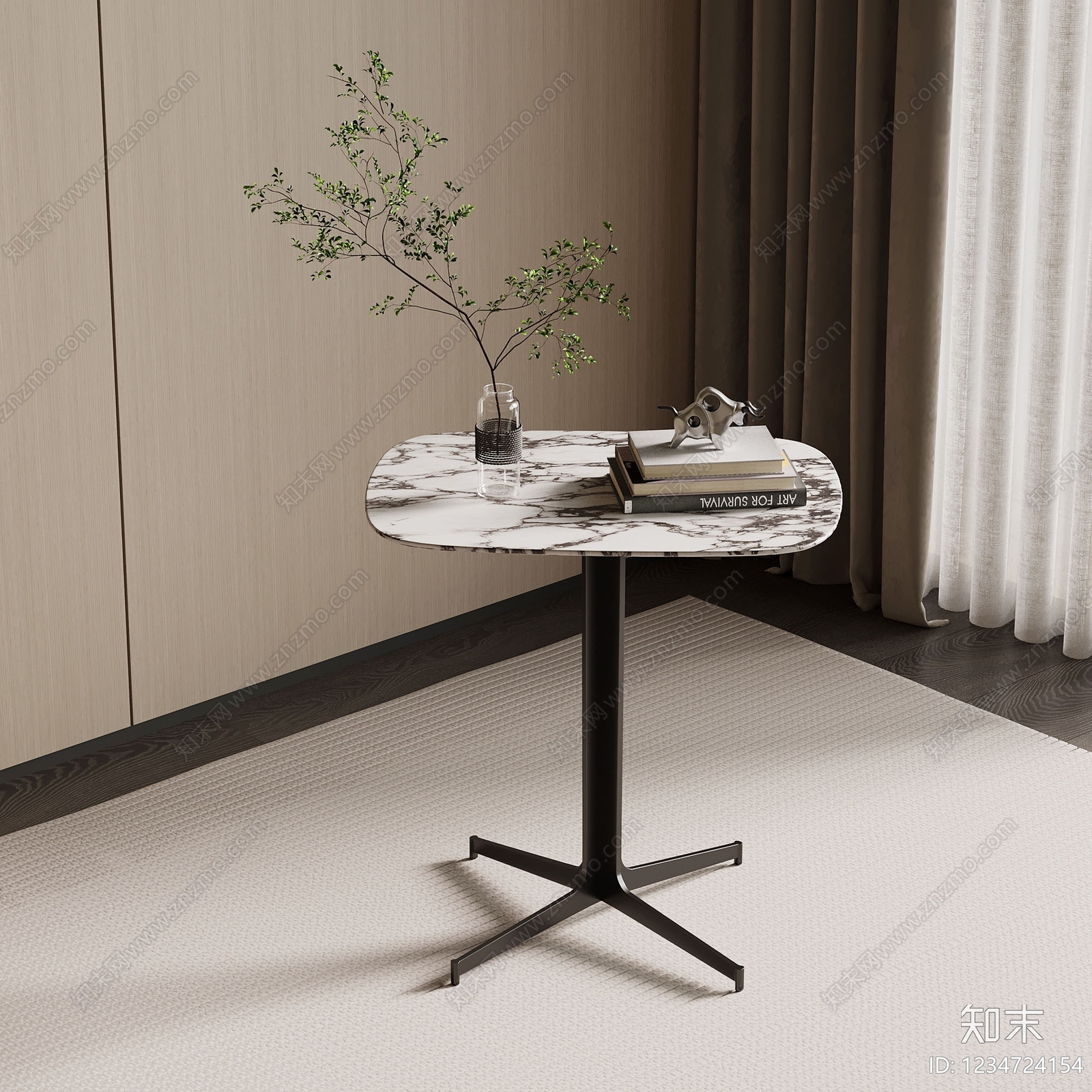 意式极简边几SU模型草图