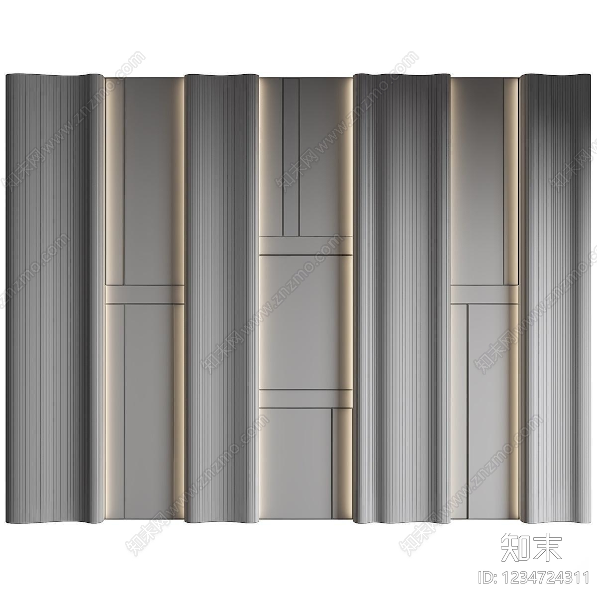 意式极简床头背景墙3D模型下载【ID:1234724311】