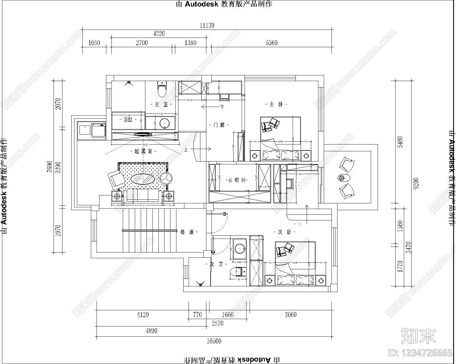 别墅cad施工图下载【ID:1234726665】