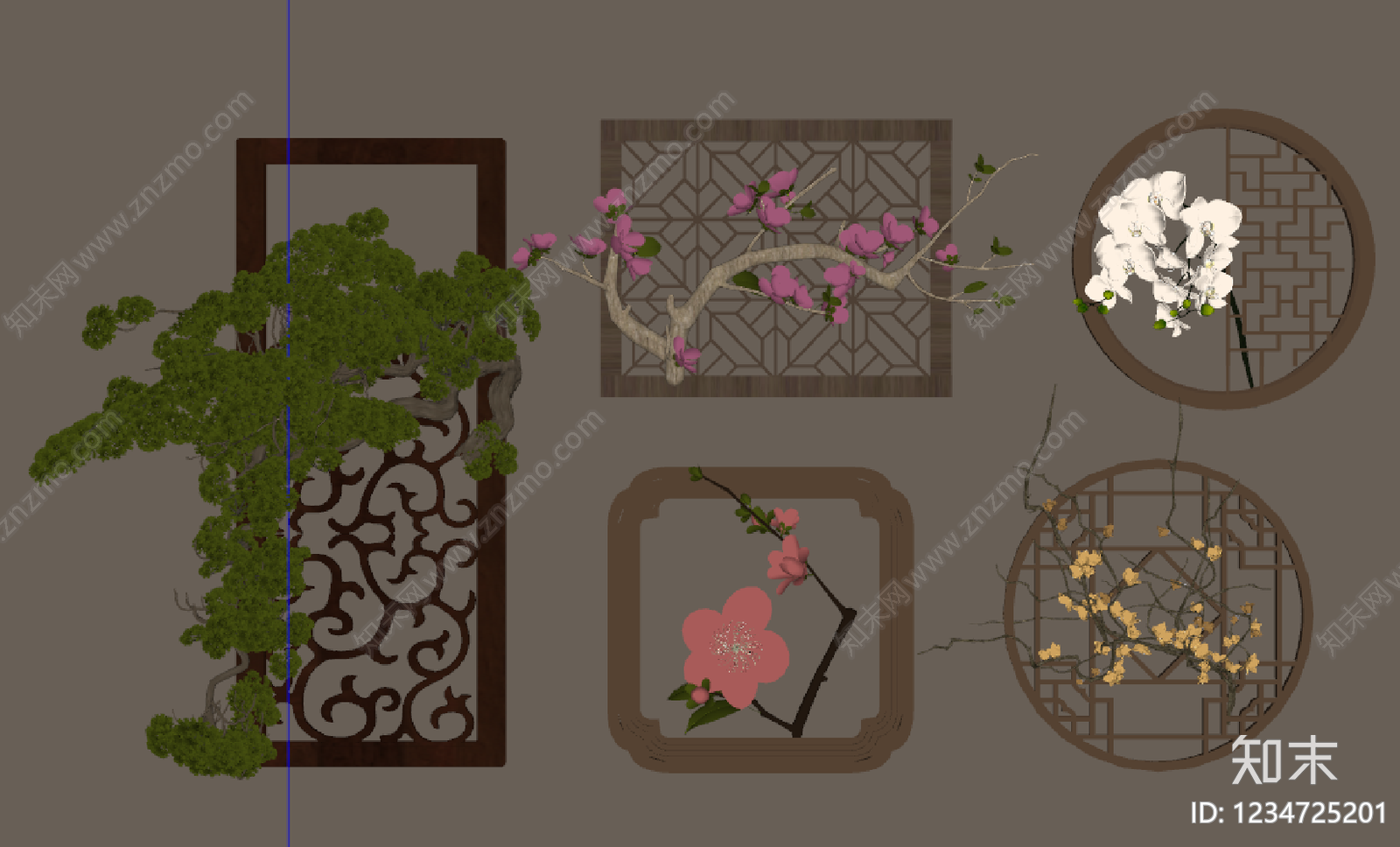 新中式挂件SU模型下载【ID:1234725201】