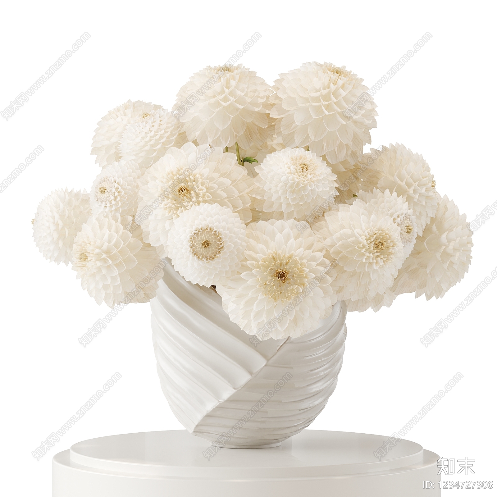 奶油风花艺SU模型下载【ID:1234727306】