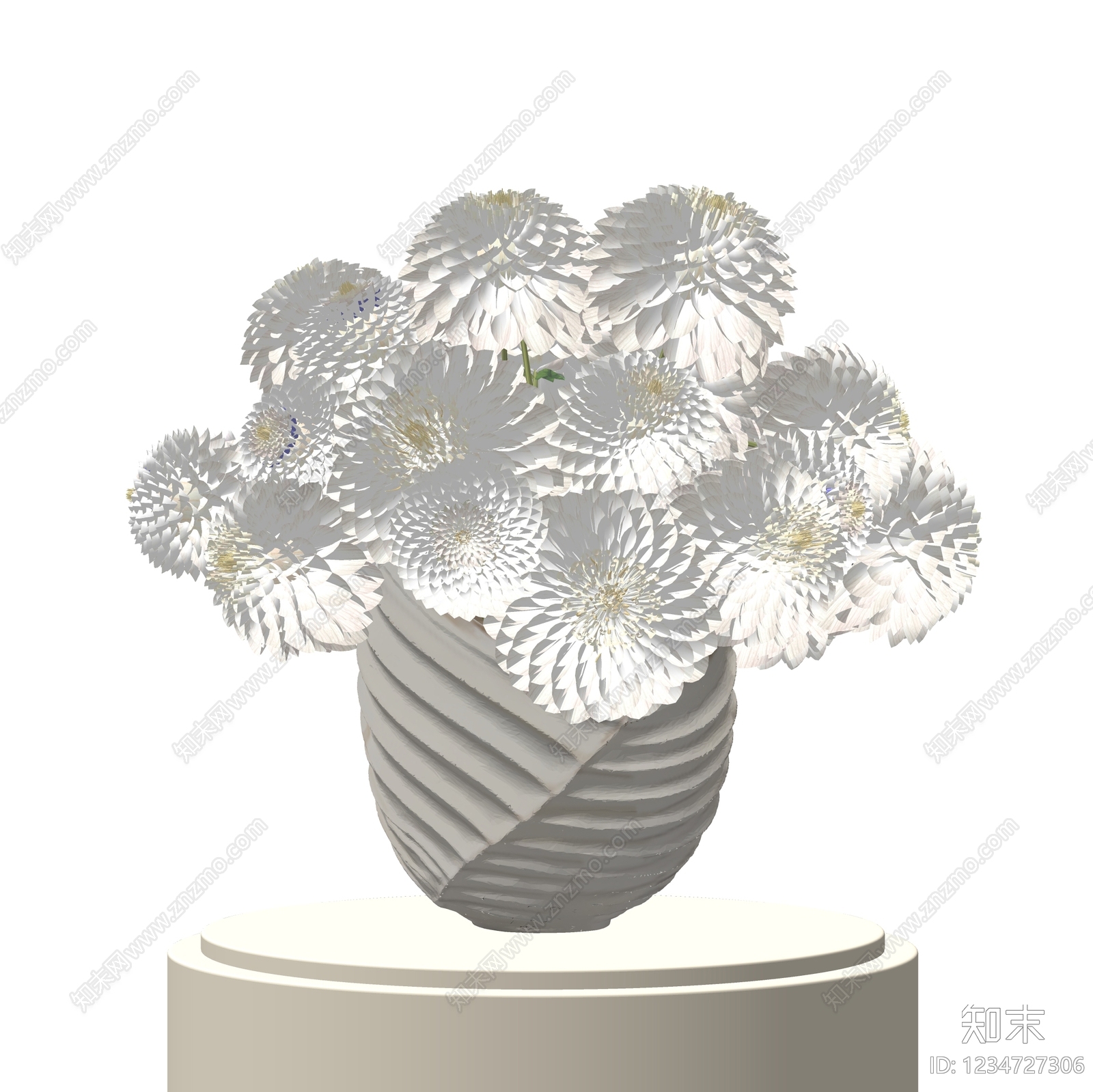 奶油风花艺SU模型下载【ID:1234727306】