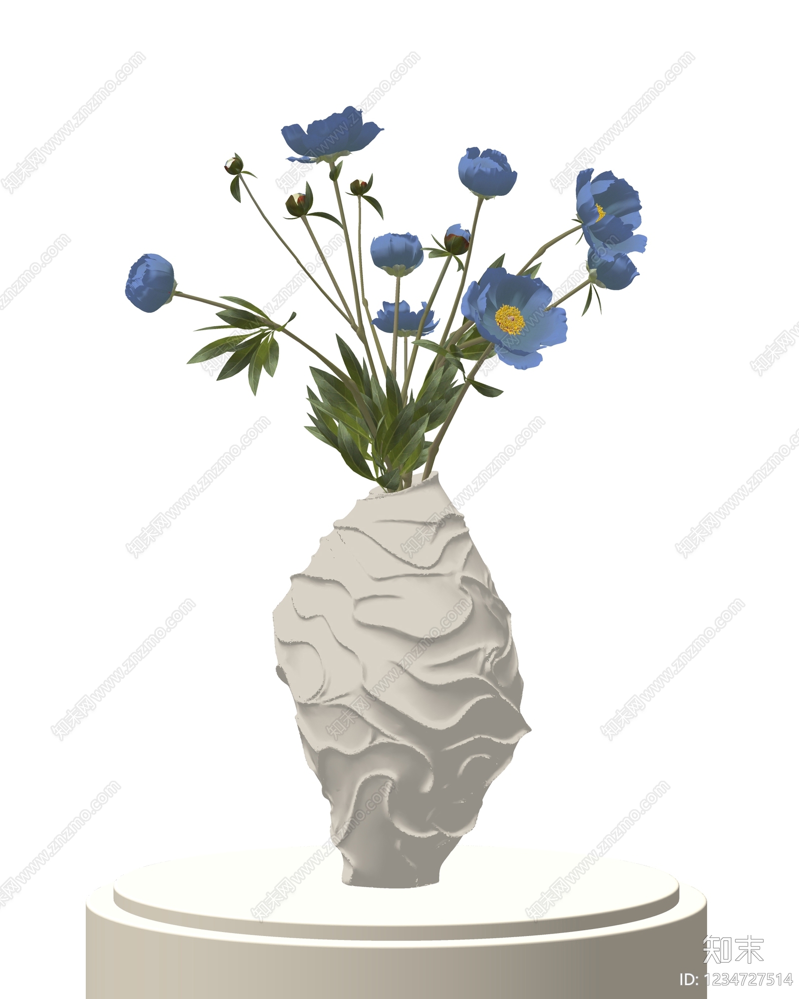 奶油风花艺SU模型下载【ID:1234727514】
