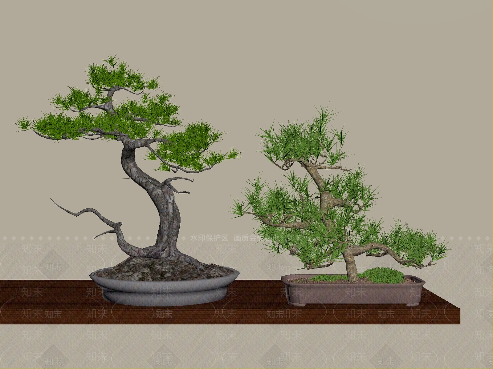 禅意盆栽SU模型下载【ID:1234735044】