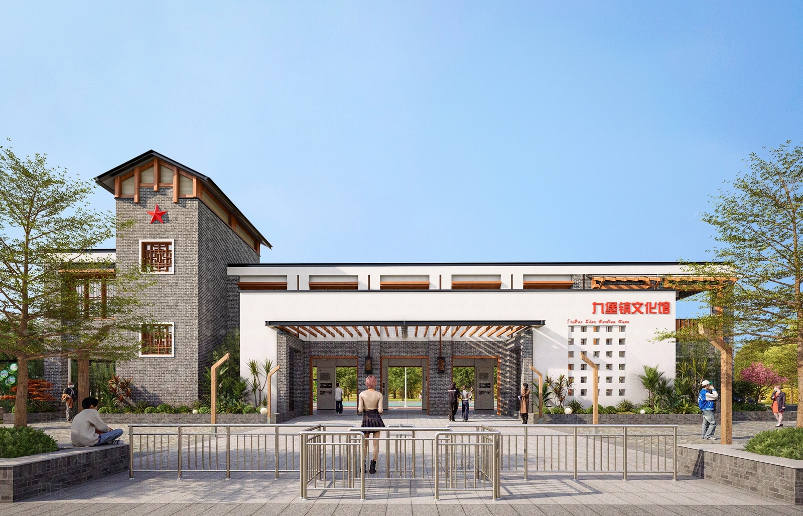 新中式景观文化馆SU模型草图