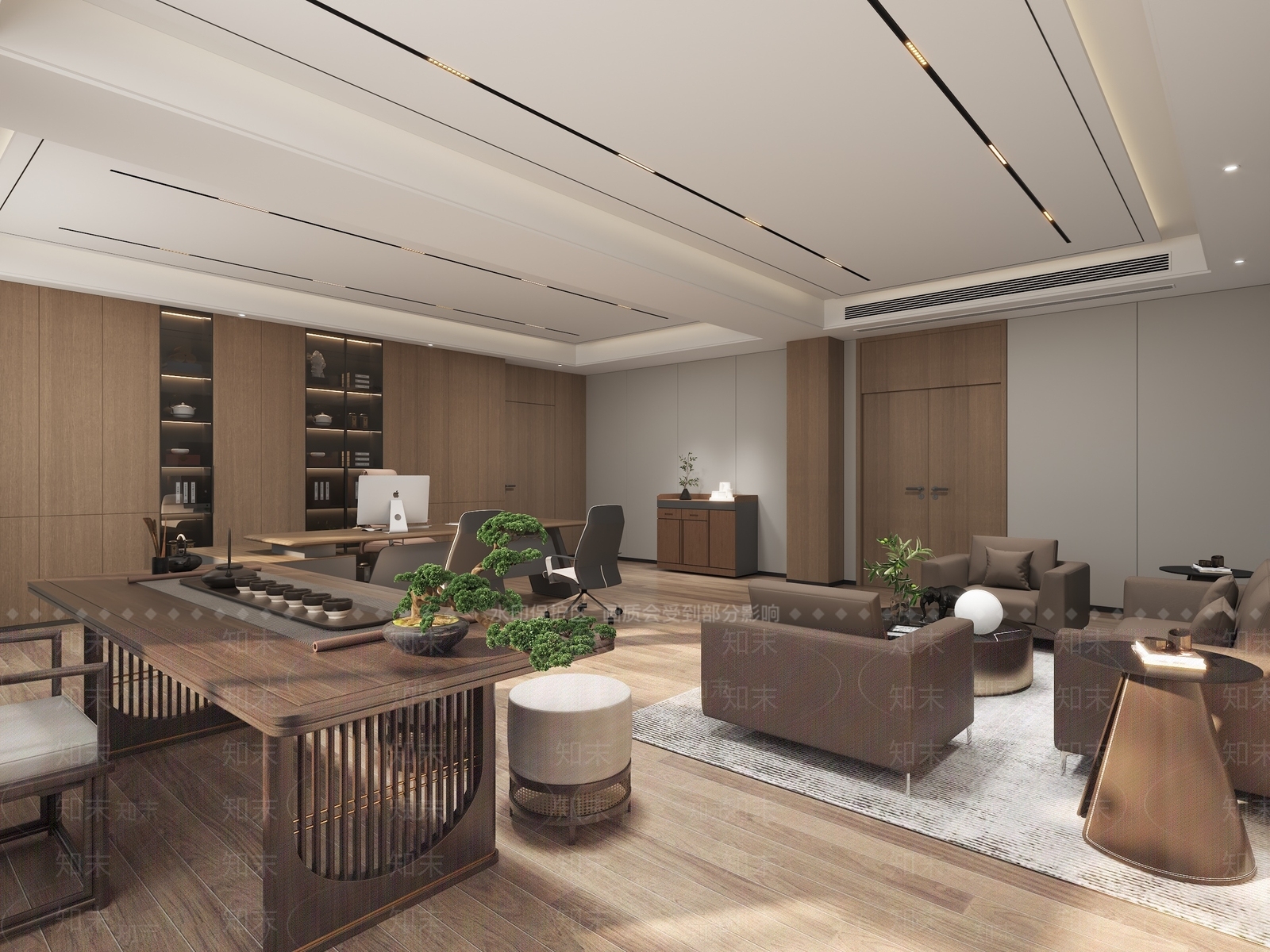 新中式董事长办公室3D模型下载【ID:1234736441】