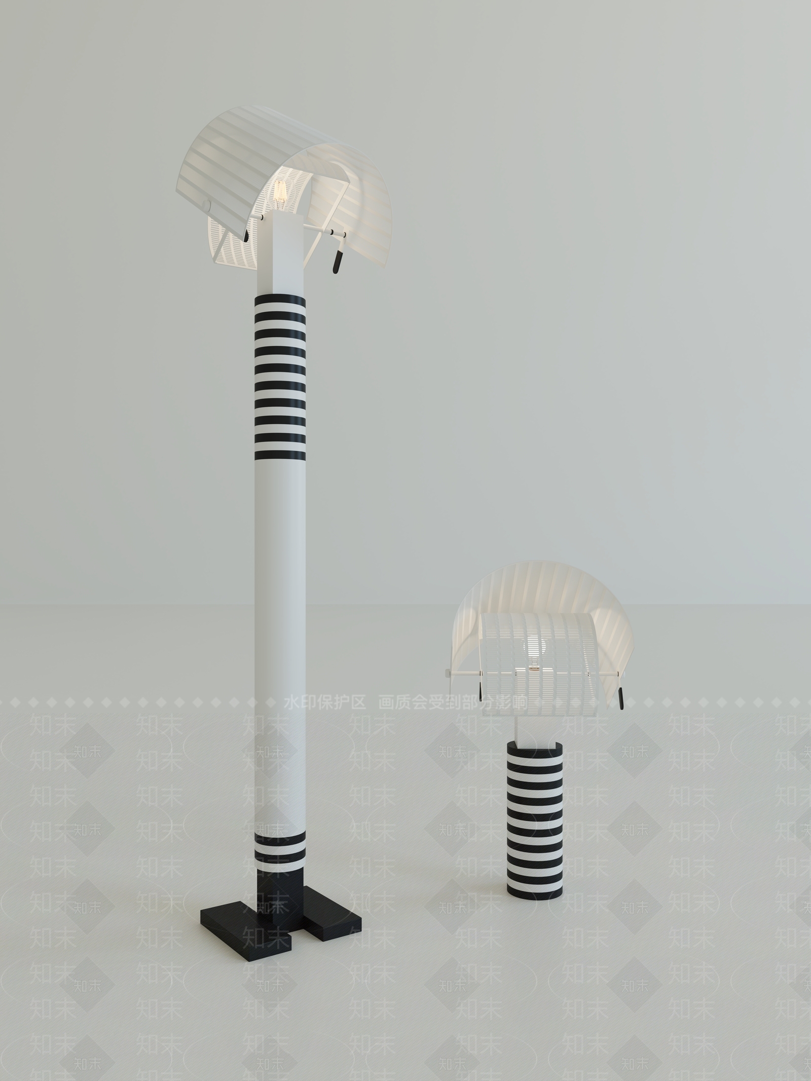 孟菲斯落地灯3D模型渲染效果图