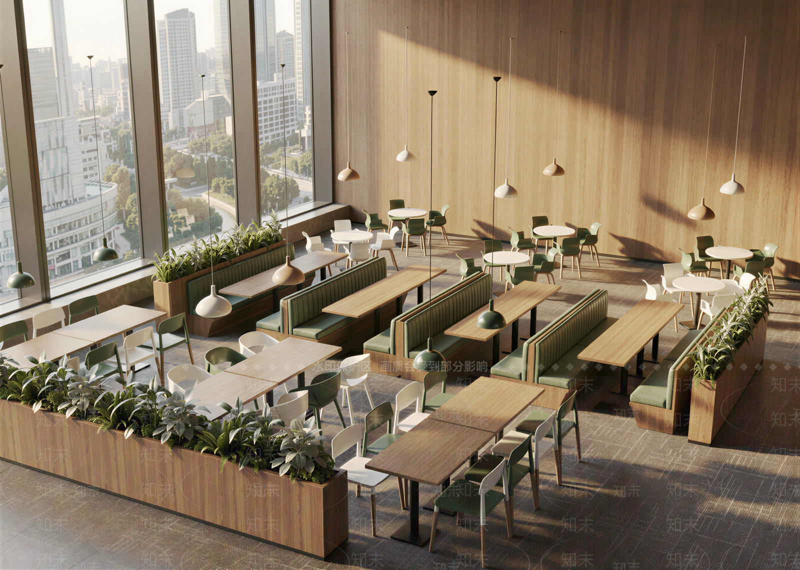 现代简约茶餐厅SU模型草图