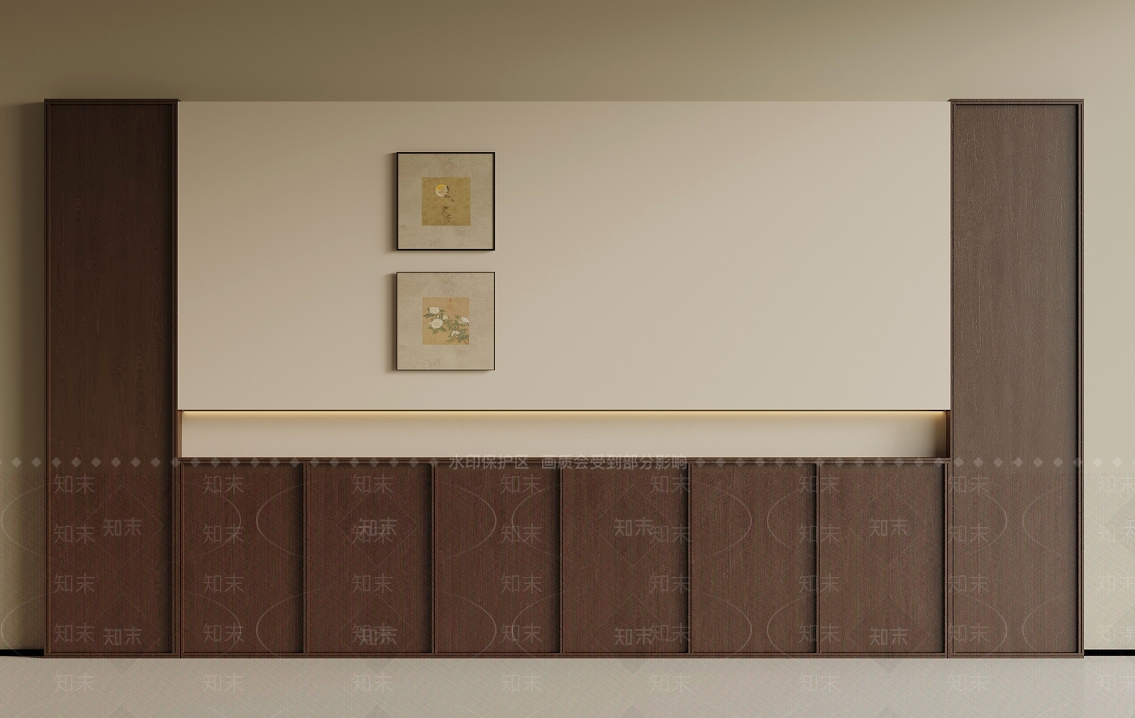 新中式玄关背景墙3D模型下载【ID:1234740704】