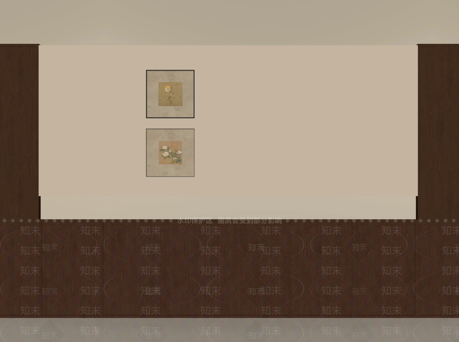 新中式玄关背景墙3D模型下载【ID:1234740704】