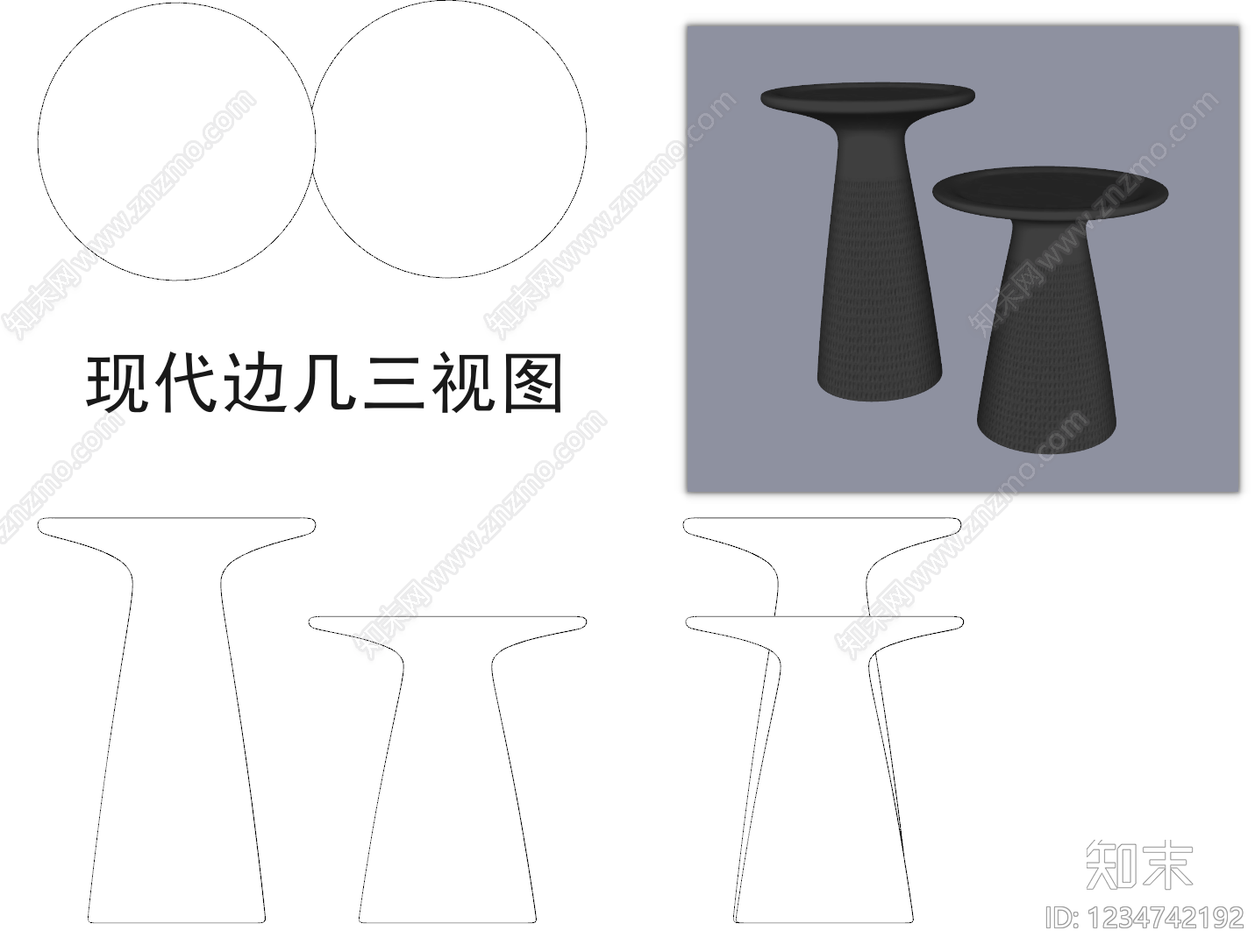 现代桌椅CAD图纸