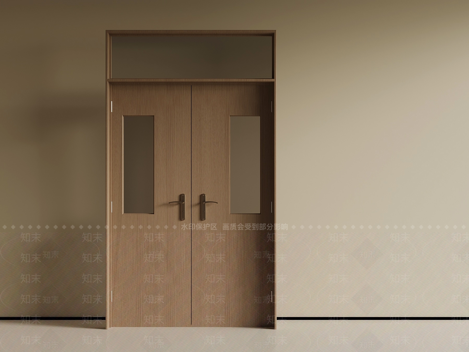 原木风双开门3D模型下载【ID:1234742964】