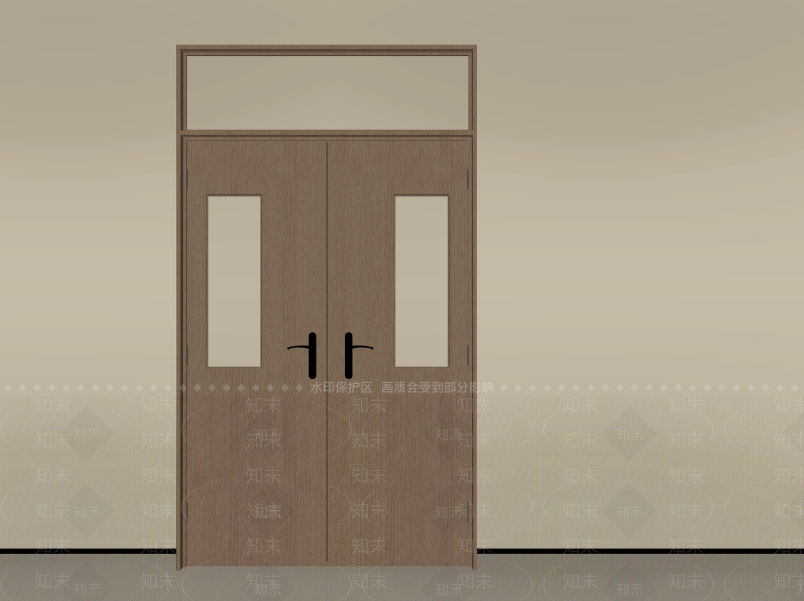 原木风双开门3D模型下载【ID:1234742964】
