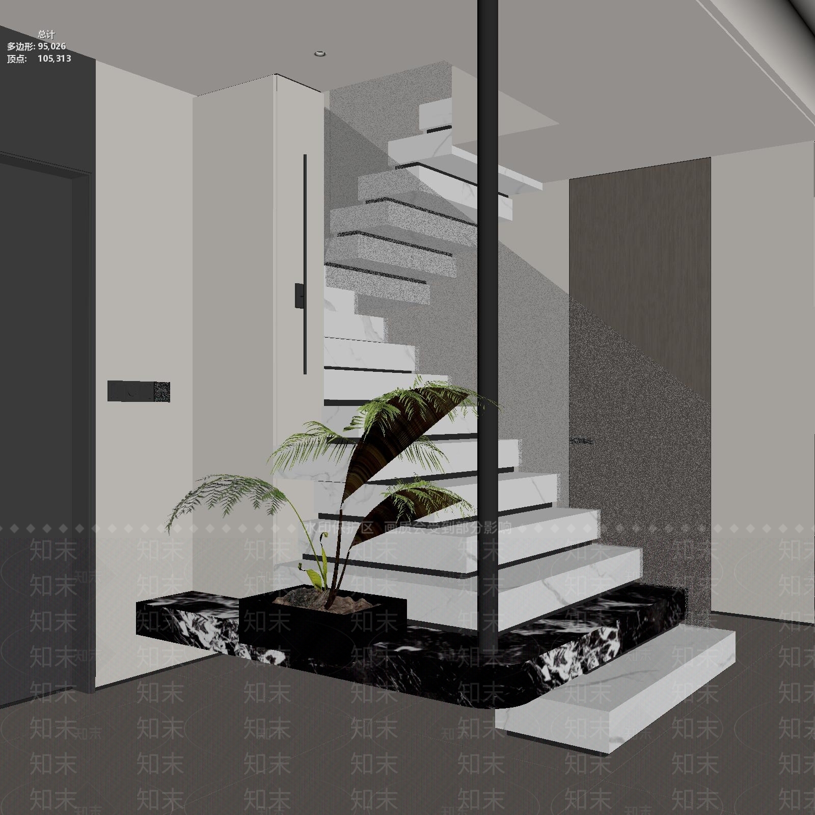 意式极简楼梯3D模型下载【ID:1234743662】
