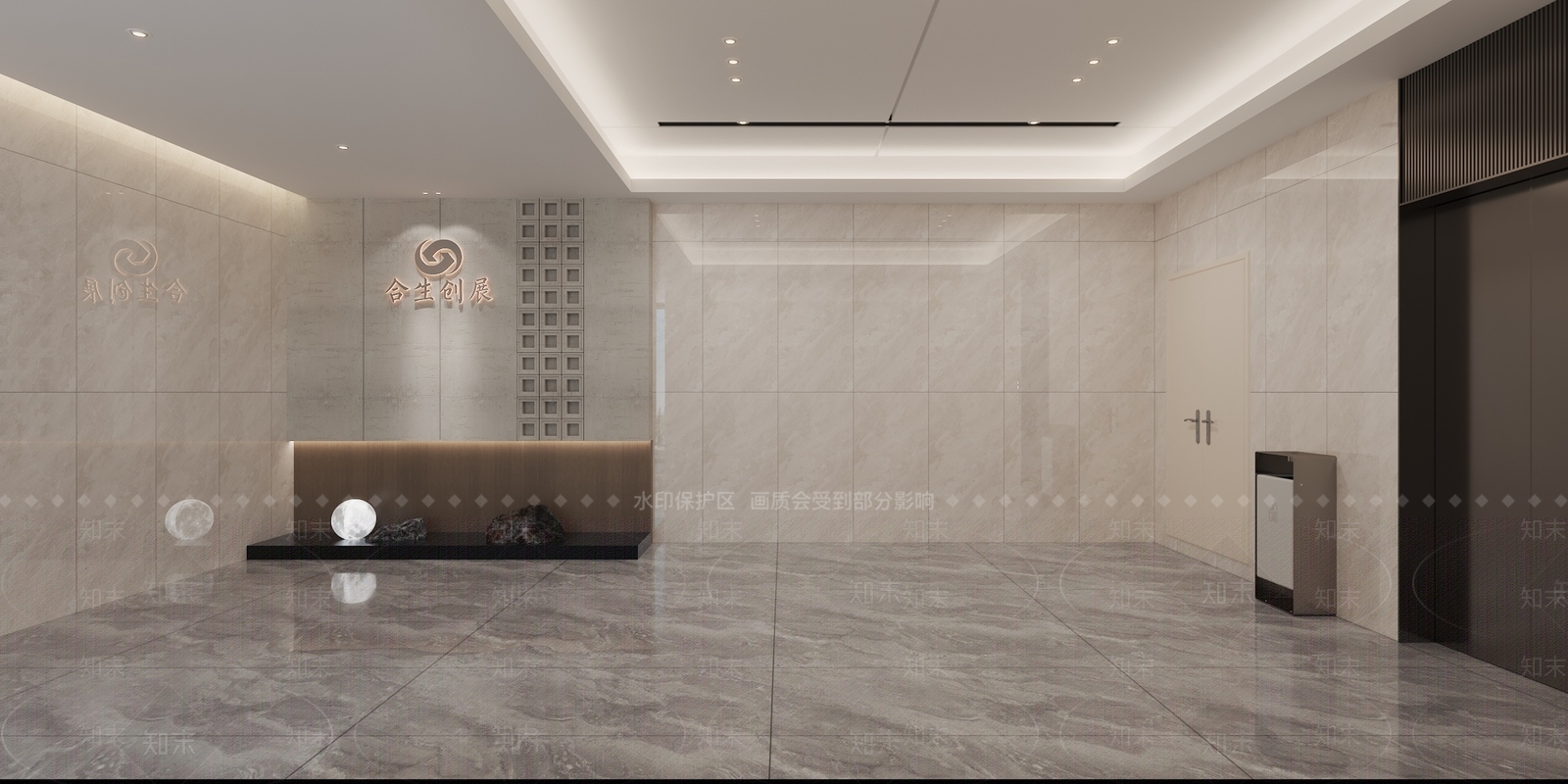 现代简约办公大厅3D模型下载【ID:1234743736】