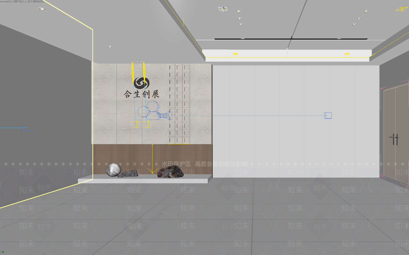 现代简约办公大厅3D模型下载【ID:1234743736】