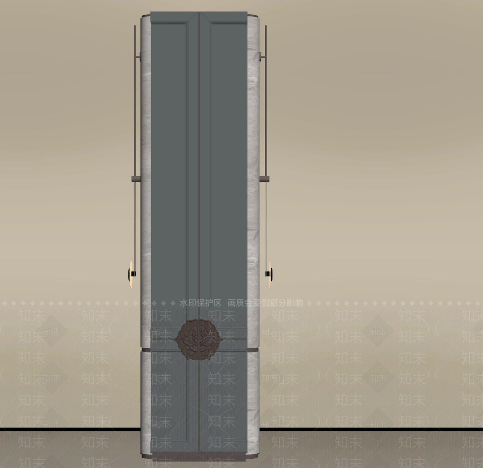 新中式柱子3D模型下载【ID:1234743789】