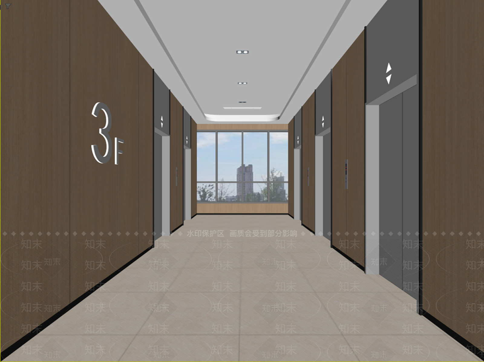 现代简约电梯间3D模型下载【ID:1234744162】