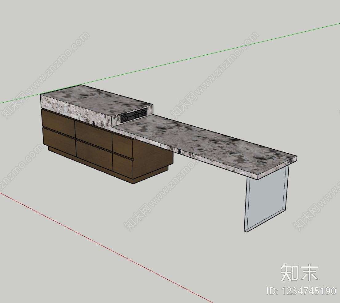 意式极简开放式厨房SU模型下载【ID:1234745190】