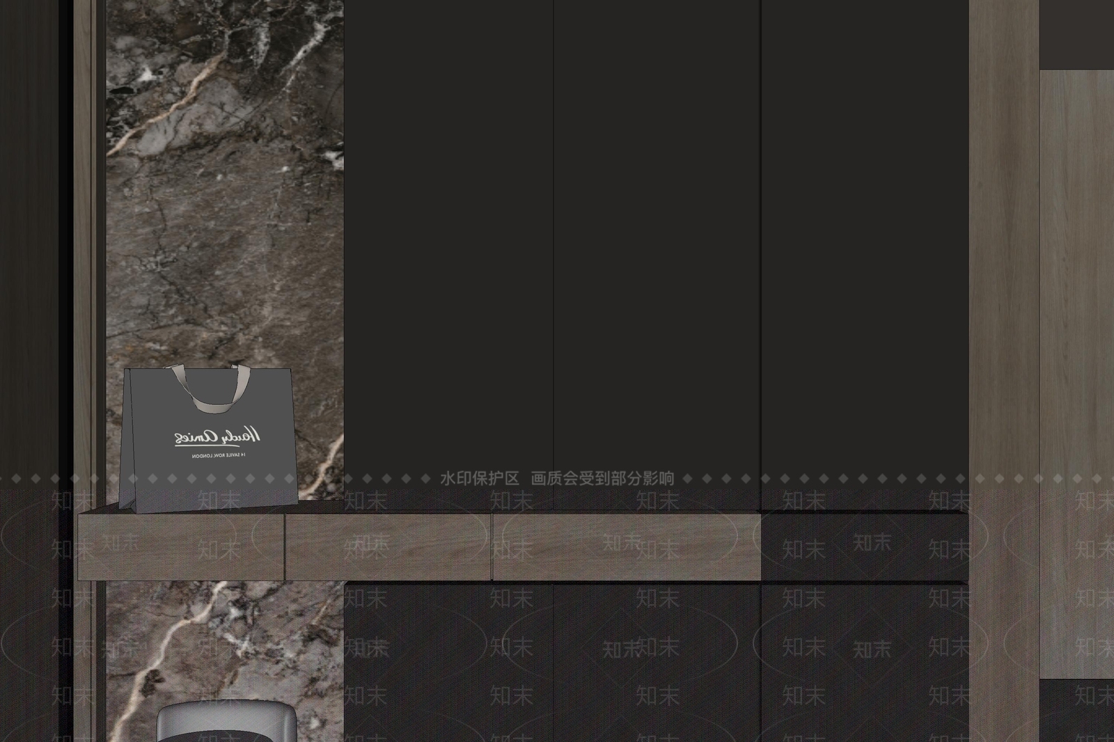 意式极简玄关柜SU模型下载【ID:1234745233】
