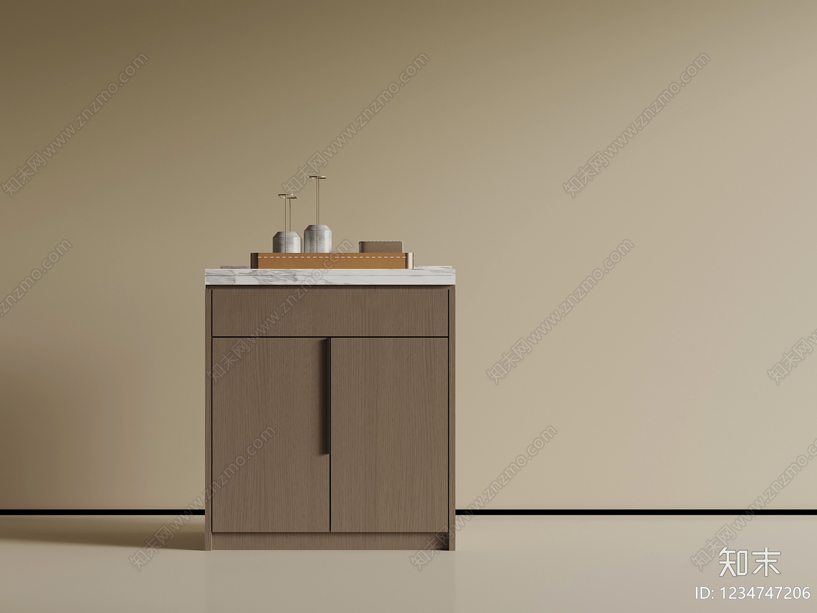 轻奢茶柜SU模型草图