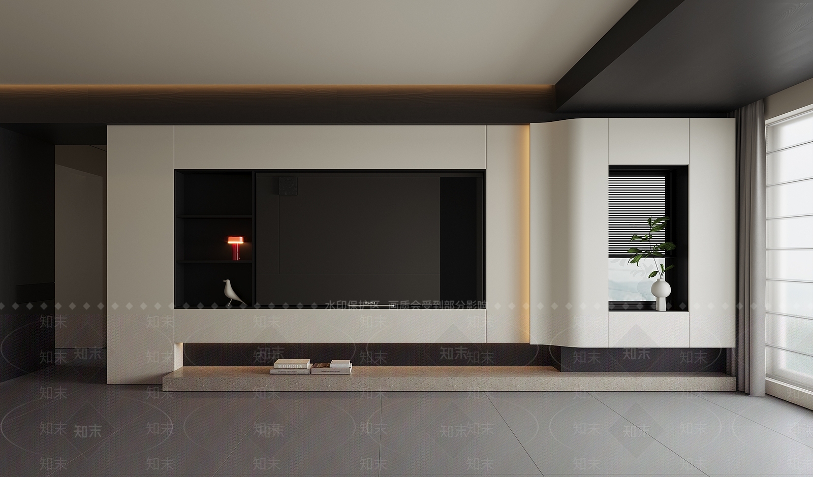 意式极简电视背景墙3D模型下载【ID:1234747515】