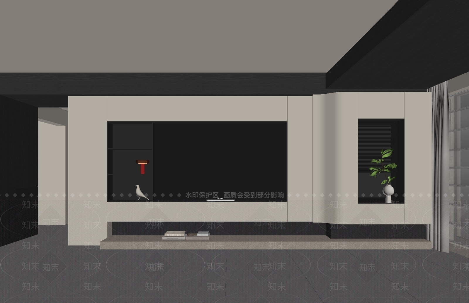 意式极简电视背景墙3D模型下载【ID:1234747515】