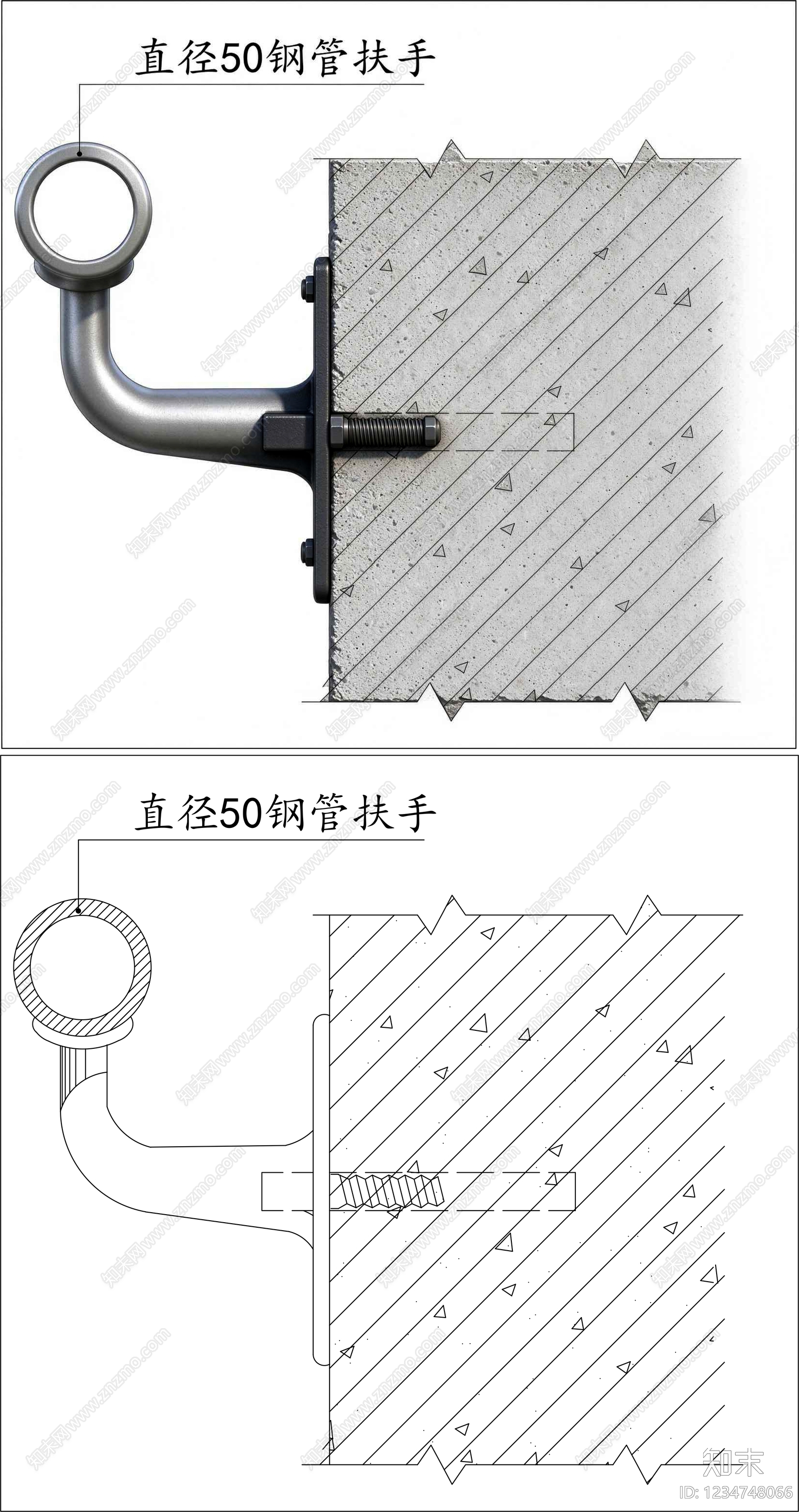 楼梯节点cad施工图下载【ID:1234748066】