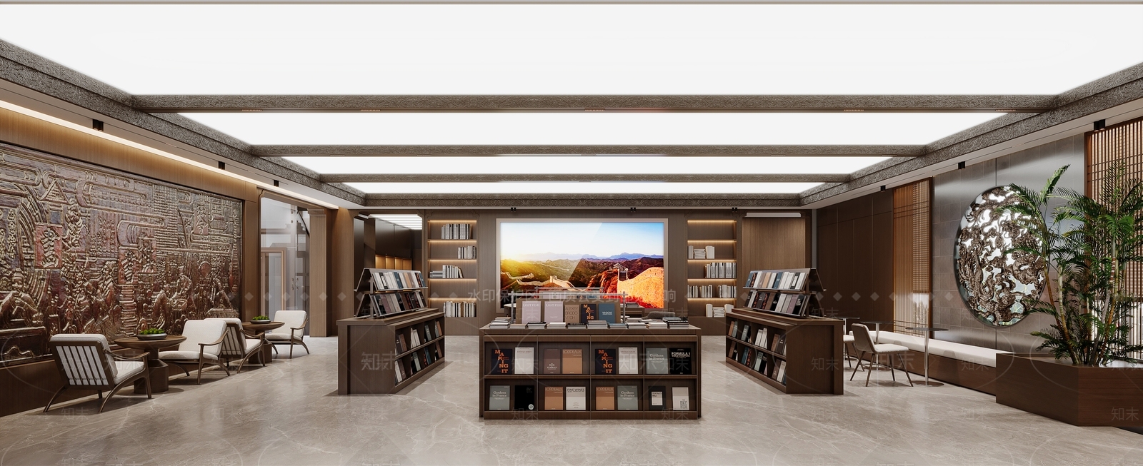 新中式书店3D模型下载【ID:1234750946】