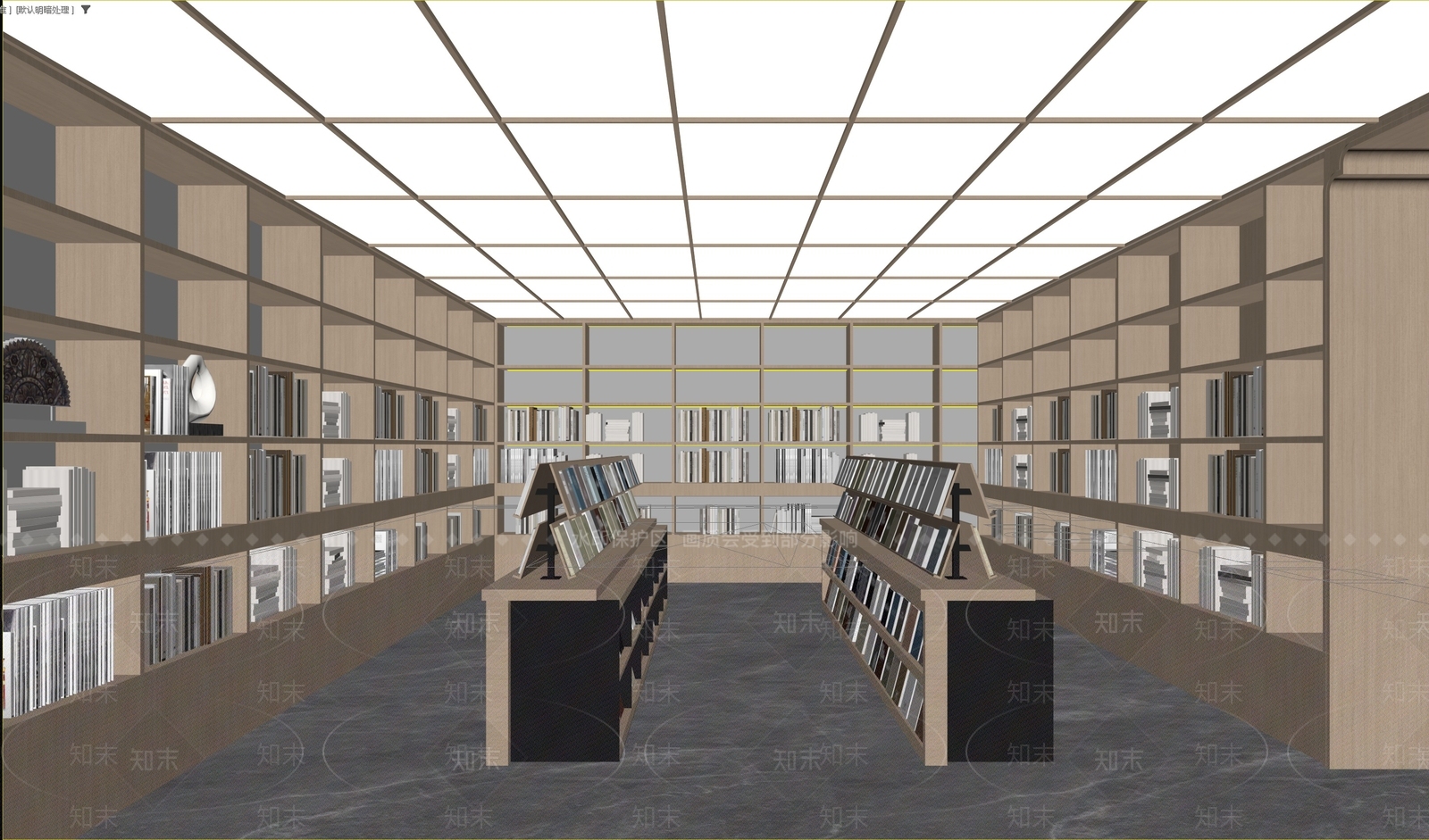 现代简约书店3D模型下载【ID:1234754696】