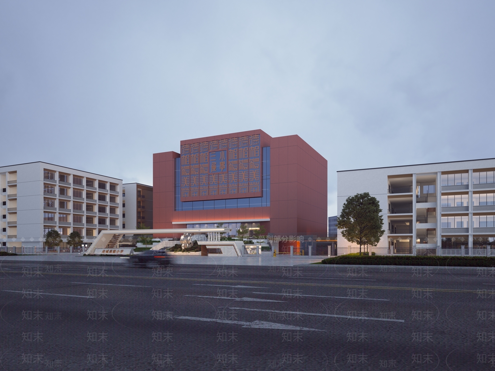 现代主义学校外观3D模型下载【ID:1234755534】