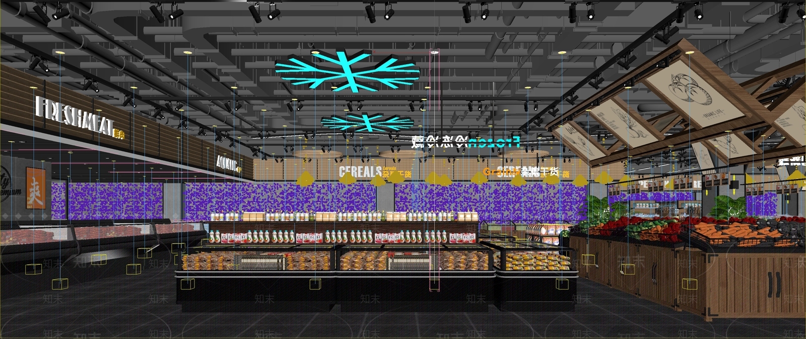 工业风超市3D模型下载【ID:1234758935】