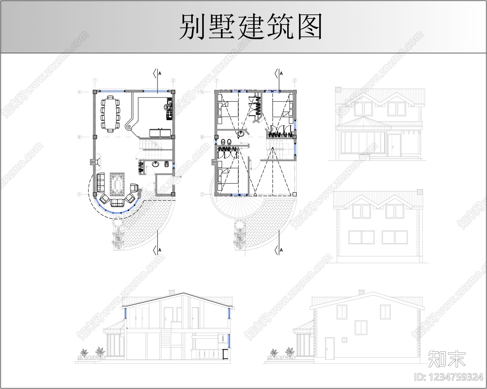 别墅建筑CAD图纸