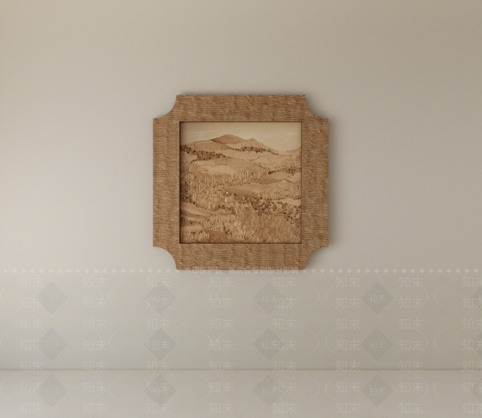 原木风挂画SU模型下载【ID:1234759465】