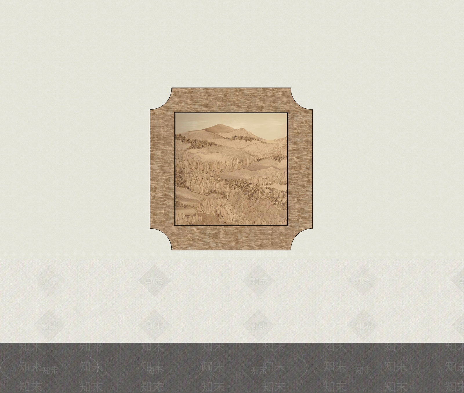 原木风挂画SU模型下载【ID:1234759465】