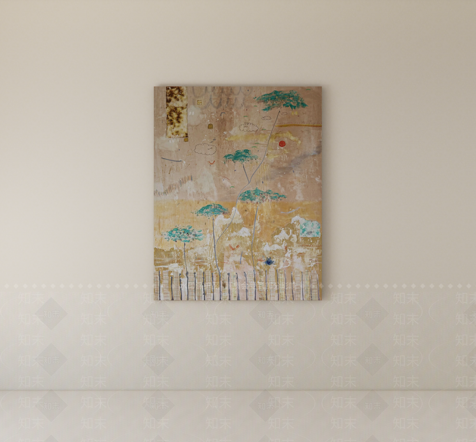 侘寂抽象画SU模型下载【ID:1234759627】