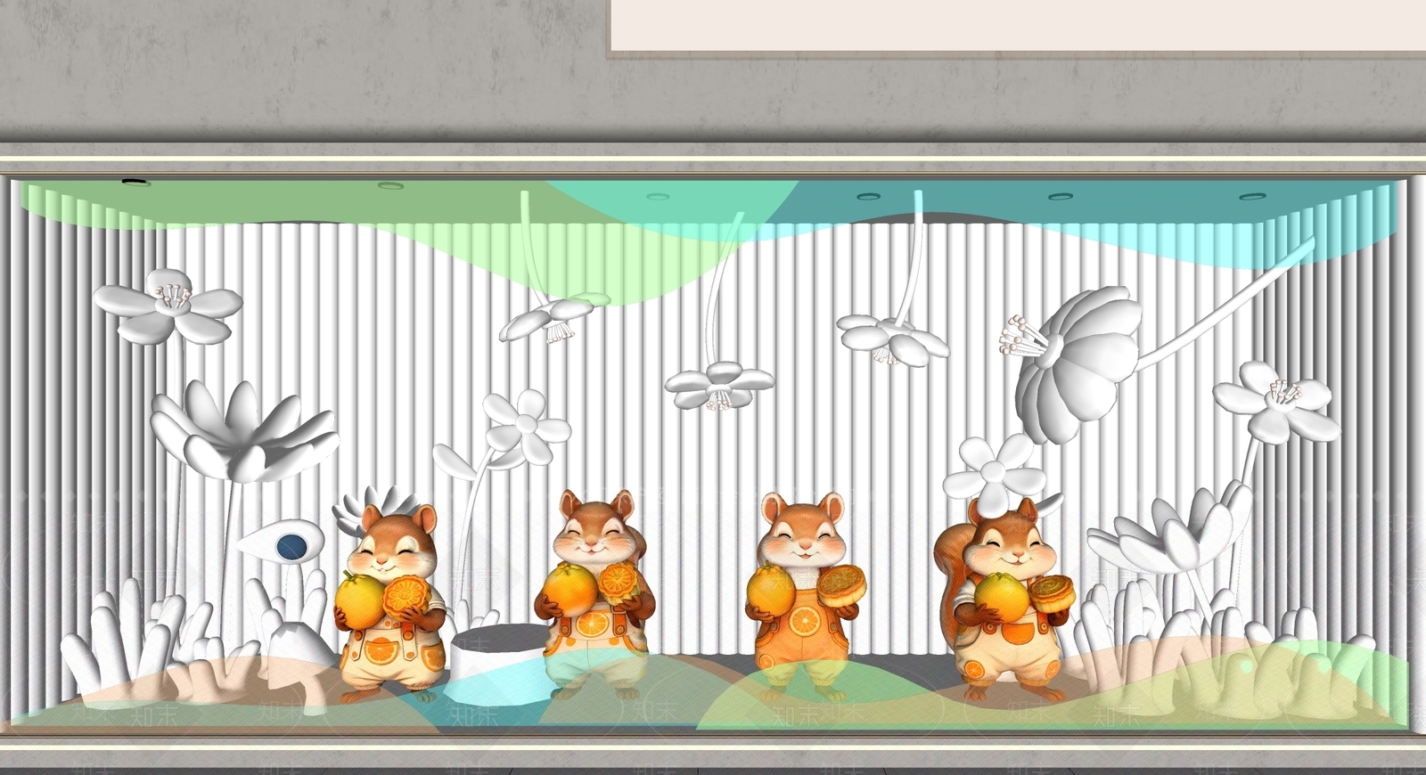 现代雕塑摆件SU模型下载【ID:1234762910】