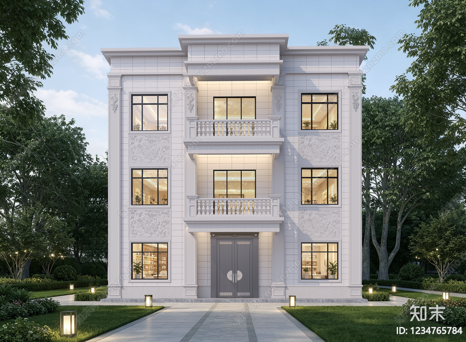 别墅建筑cad施工图下载【ID:1234765784】
