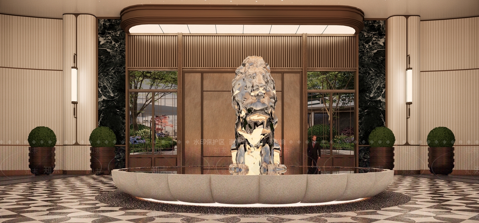 轻奢酒店入口SU模型下载【ID:1234772618】