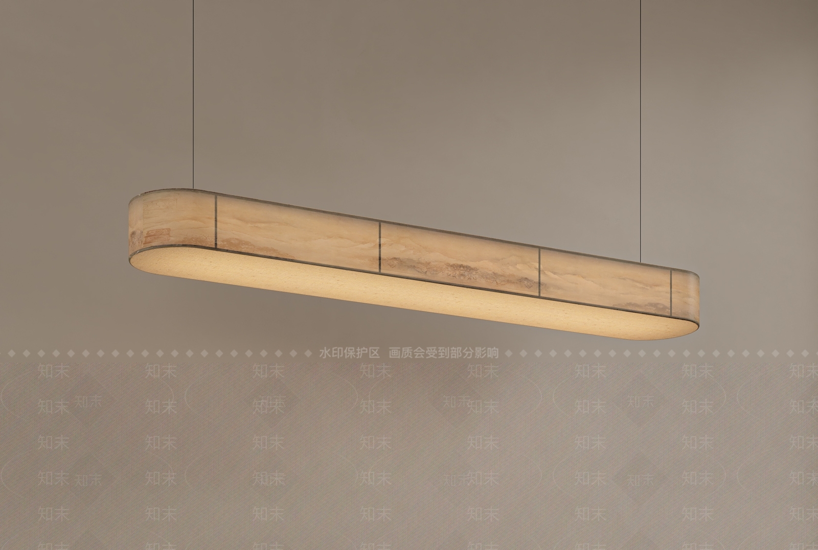 新中式长条吊灯SU模型下载【ID:1234777159】