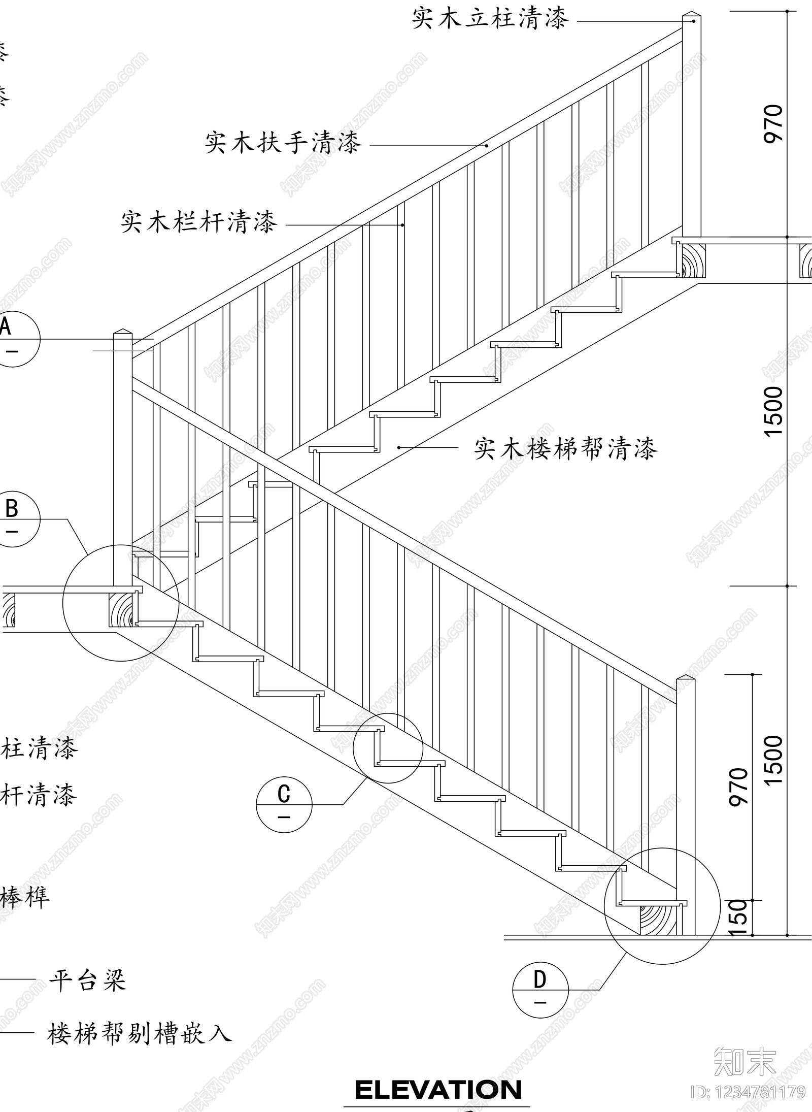 楼梯节点cad施工图下载【ID:1234781179】