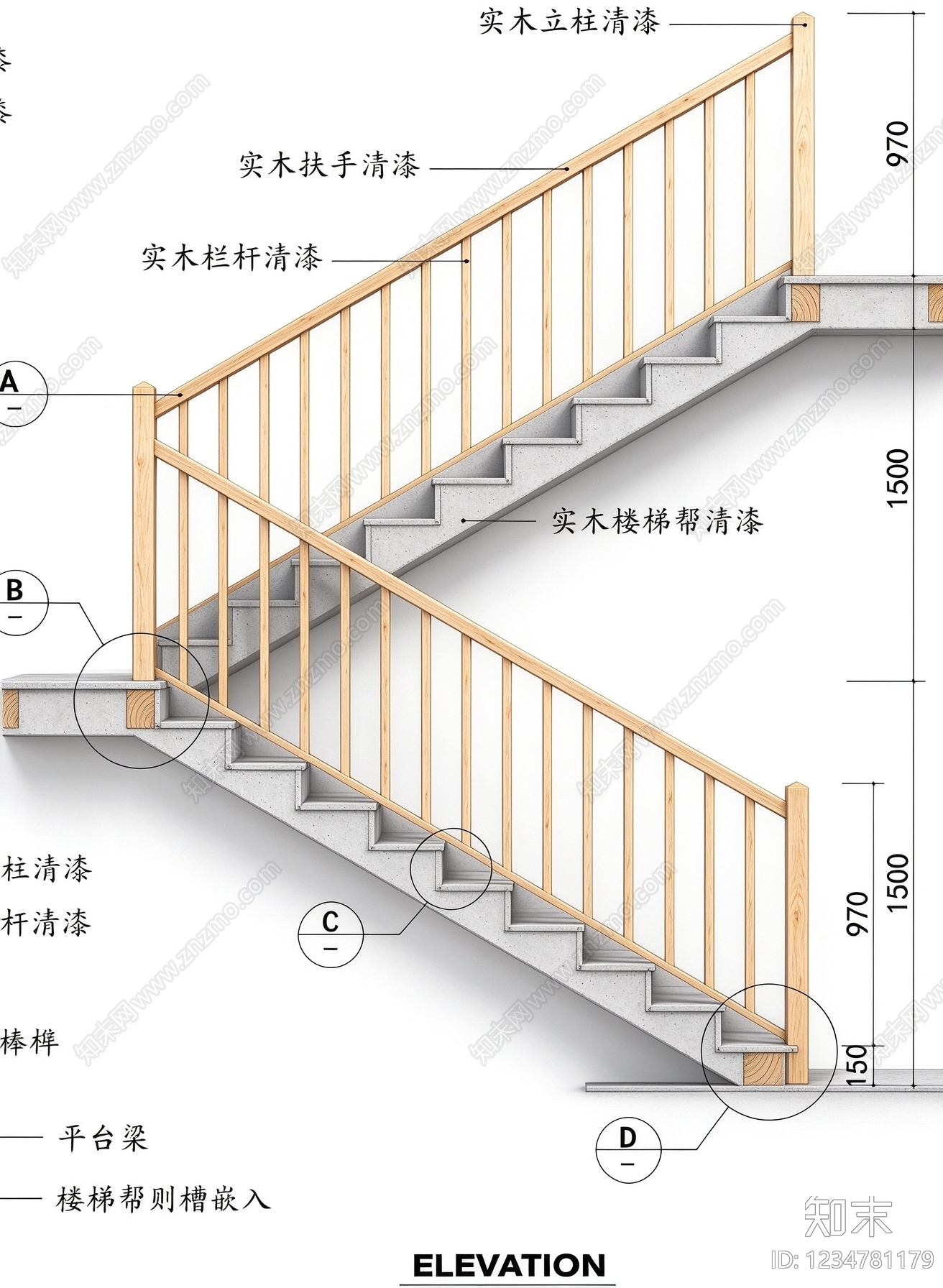 楼梯节点cad施工图下载【ID:1234781179】