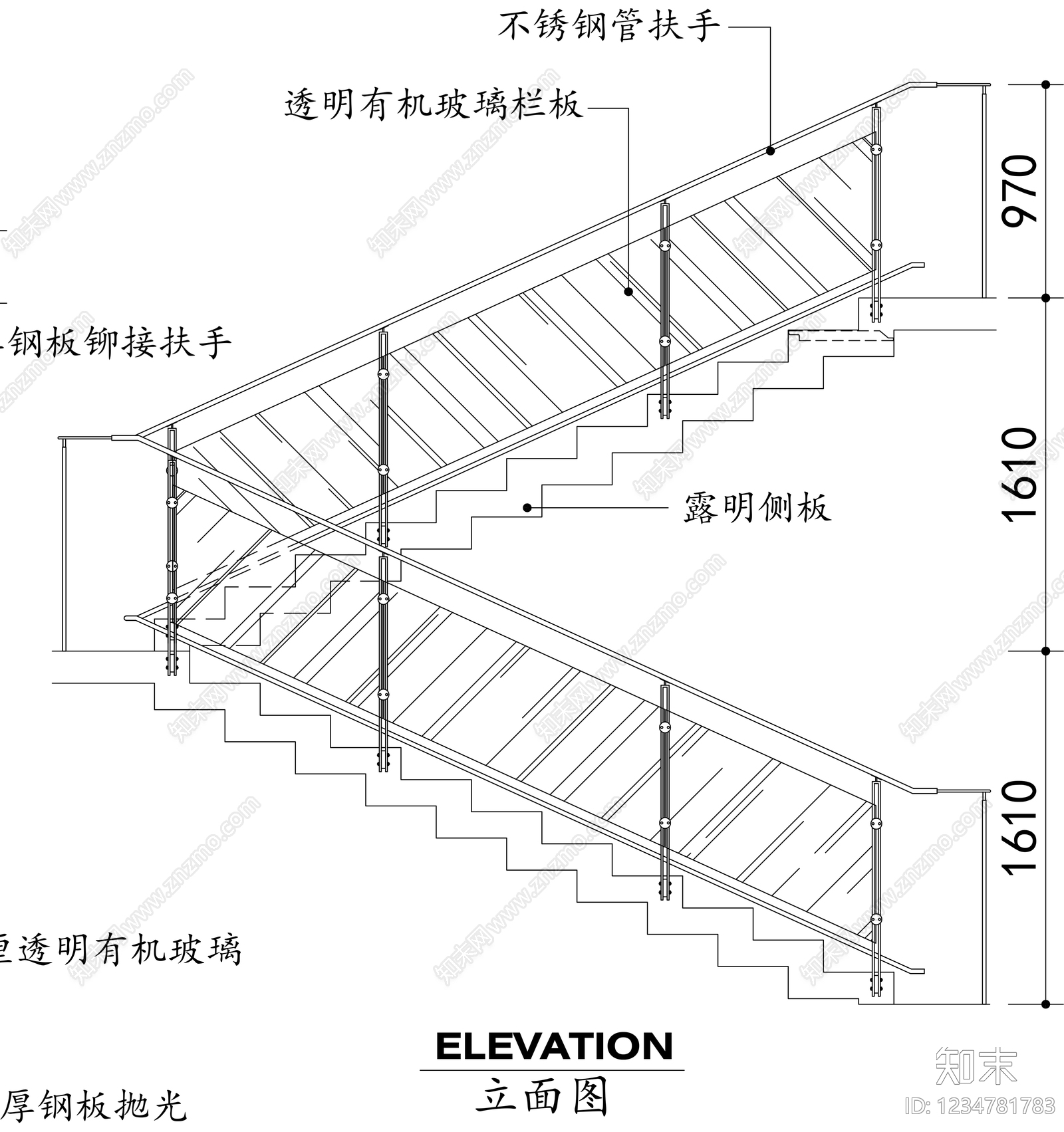 楼梯节点cad施工图下载【ID:1234781783】