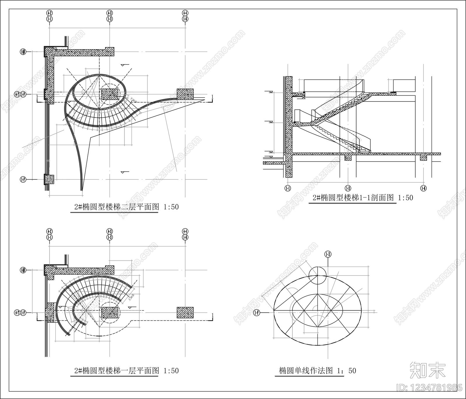 楼梯节点cad施工图下载【ID:1234781986】