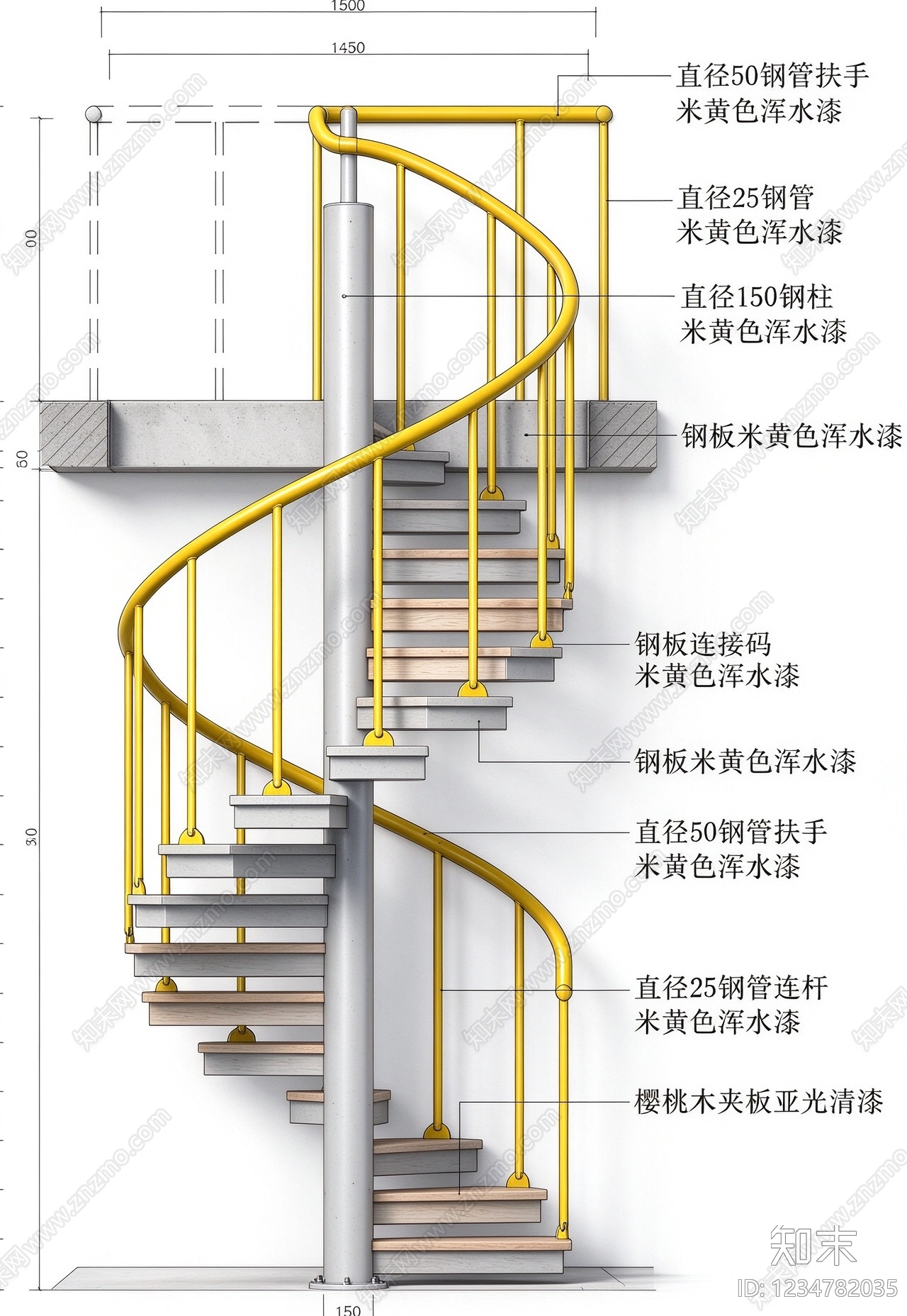 楼梯节点cad施工图下载【ID:1234782035】