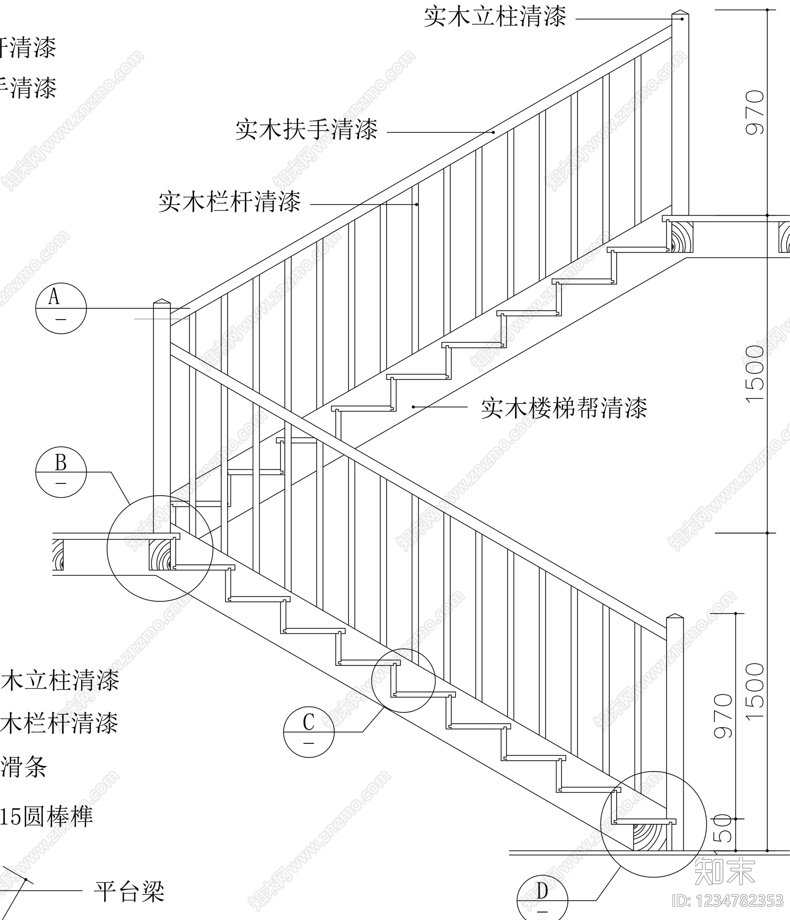 楼梯节点cad施工图下载【ID:1234782353】