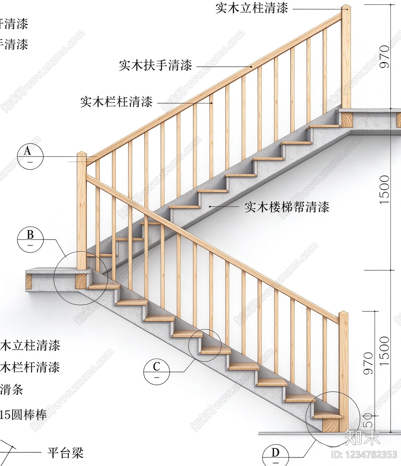 楼梯节点cad施工图下载【ID:1234782353】