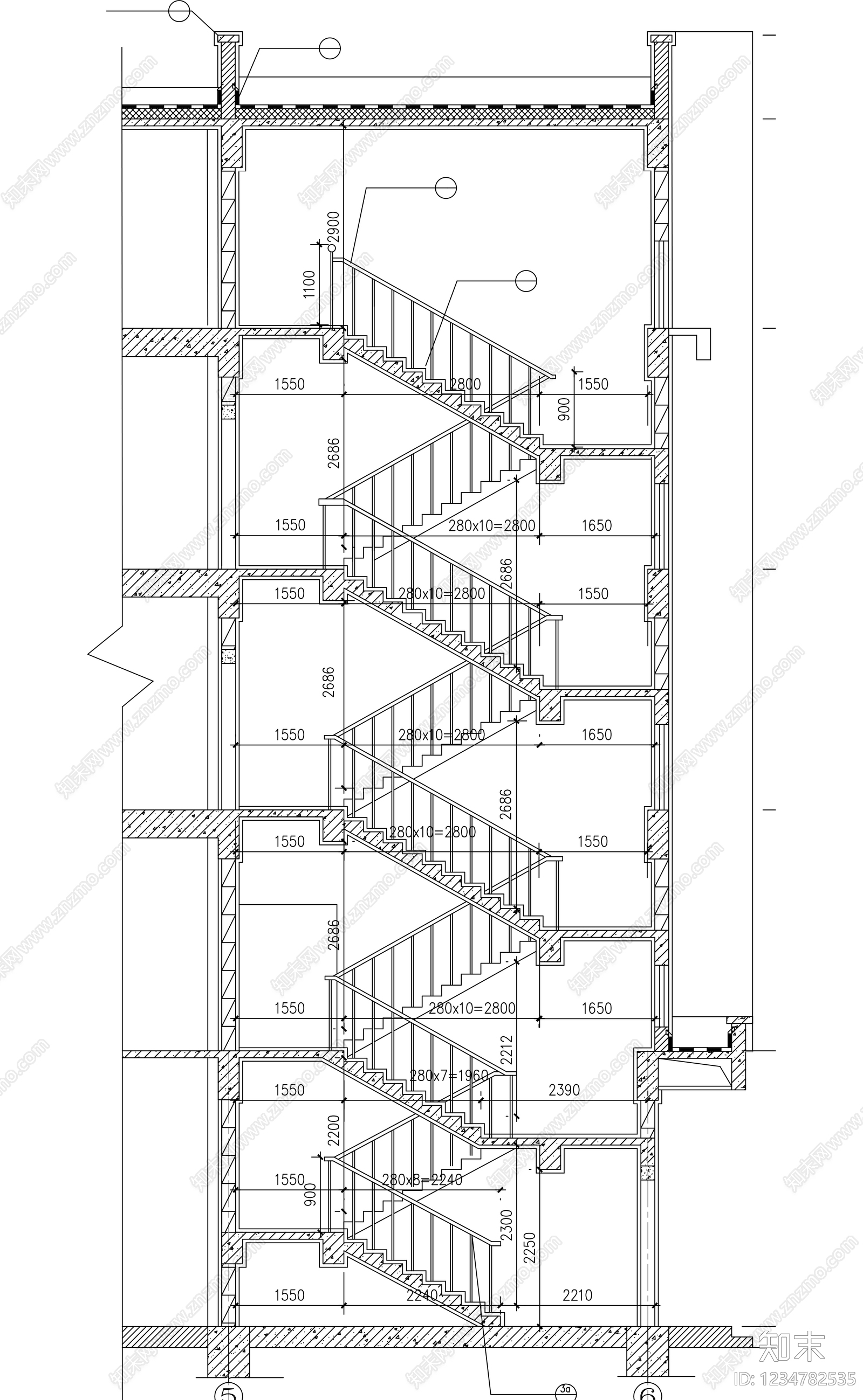 楼梯节点cad施工图下载【ID:1234782535】